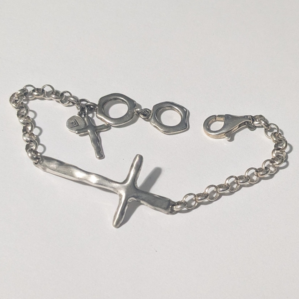 Silpada Sterling Silver 925 Cross In Good Faith Bracelet B2896